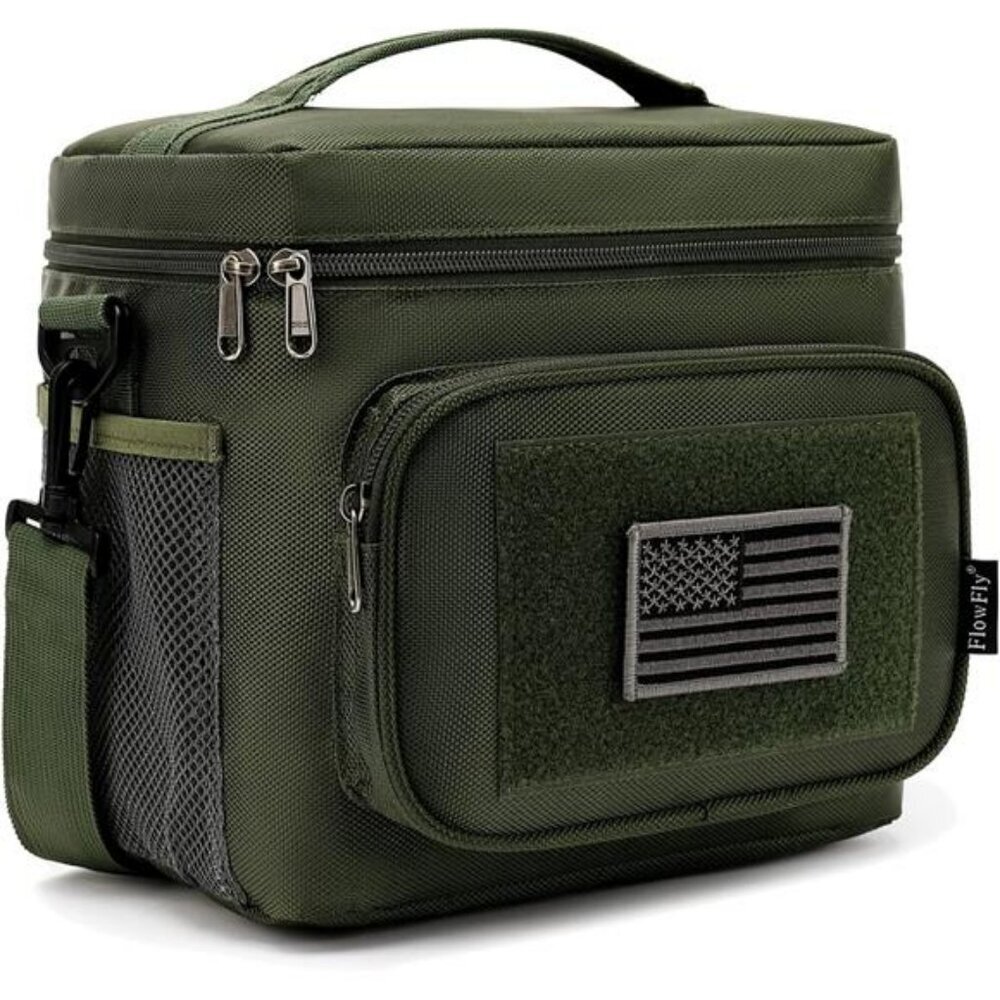 large insulated lunch bag tactical cooler tote with compartments for work or cam